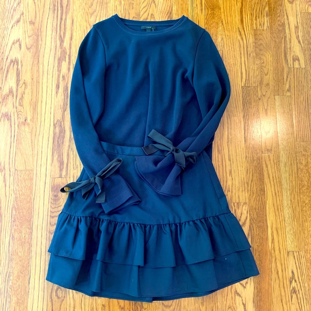 J. Crew navy skirt and top